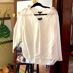 Topshop white long sleeve blouse